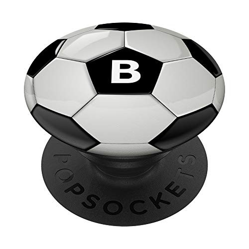 Soccer Ball Monogram Letter B Name Initial Gift PopSockets Grip and Stand for Phones and Tablets