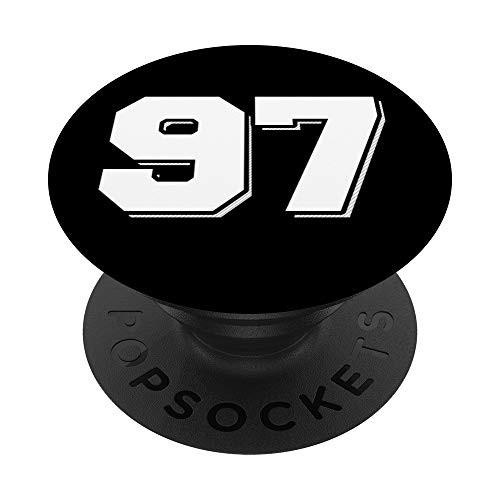 Sports Jersey Number Ninety-Seven - Player Number 97 PopSockets Grip and Stand for Phones and Tablets