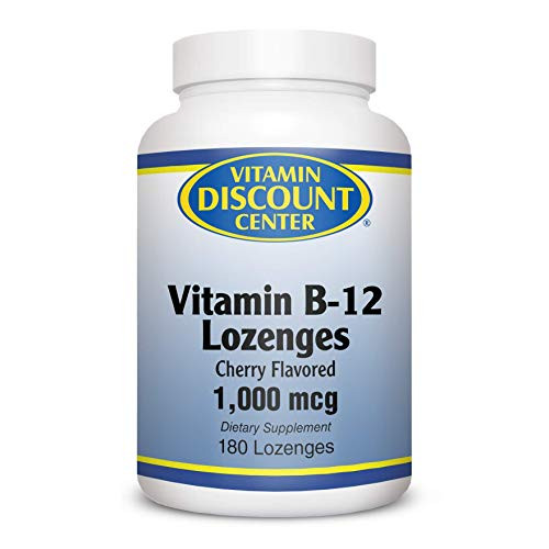 Vitamin Discount Center Vitamin B-12 1000 mcg with Biotin and Folic Acid Cherry Flavored 180 Lozenges