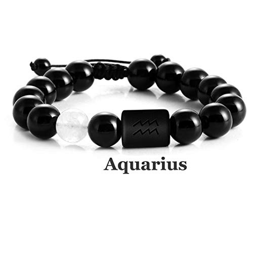 T_F_L 10mm Natural Black Onyx Stone Zodiac Signs Bracelet Charm Braided Beaded Bracelets for Men Women Constellation Gifts T_F_L 10mm Natural Black Onyx Stone Zodiac Signs Bracelet Charm Braided Beaded Bracelets for Men Women Constellation Gifts