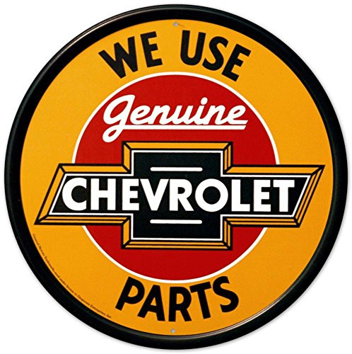 Chevrolet Chevy Genuine Parts Round Retro Vintage Tin Sign