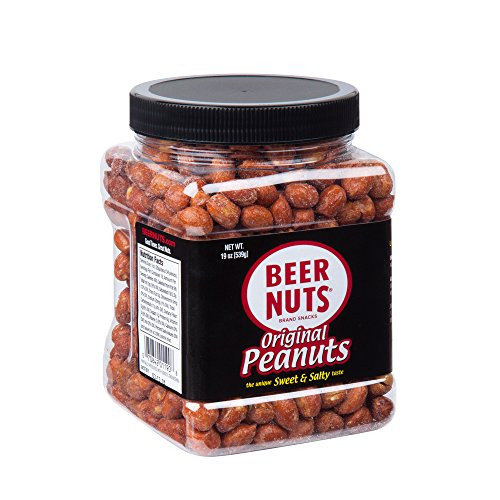 BEER NUTS Original Peanuts - 19 oz Resealable Jar Sweet and Salty Gluten-Free Kosher Low Sodium Peanut Snacks BEER NUTS Original Peanuts - 19 oz Resealable Jar Sweet and Salty Gluten-Free Kosher Low Sodium Peanut Snacks