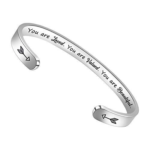 BTYSUN Bracelets for Women Inspirational Gifts for Women Motivational Cuff Bangle Birthday Gifts for Women Friendship Bracelets Personalized Mantra Jewelry BTYSUN Bracelets for Women Inspirational Gifts for Women Motivational Cuff Bangle Birthday Gifts for Women Friendship Bracelets Personalized Mantra Jewelry