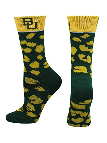 TCK Baylor Bears Womens Savage Socks GreenGold Medium
