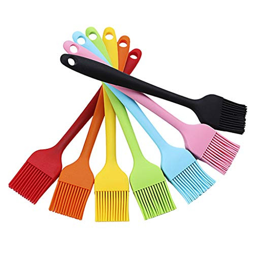 7pieces Set Basting Brushes Silicone Heat Resistant Pastry Brushes Spread Oil Butter Sauce Marinades for BBQ Grill Barbecue Baking Kitchen Cooking Oil Brush