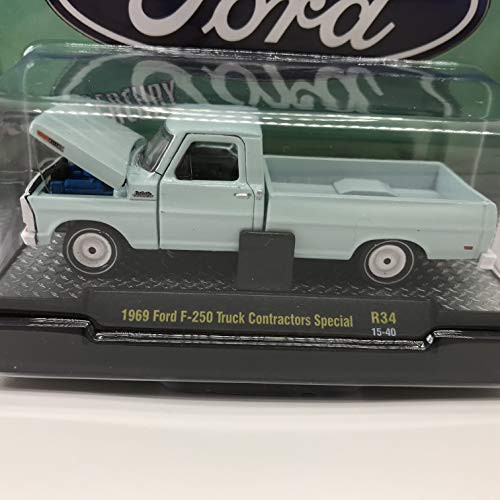 M2 Machines by M2 Collectible Auto-Trucks 1969 Ford F-250 Truck Contractors Special 164 Scale R34 15-40 Baby Blue Details Like NO Other