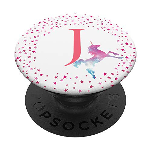 Galaxy Unicorn Letter J Initials Monogram PopSockets Grip and Stand for Phones and Tablets