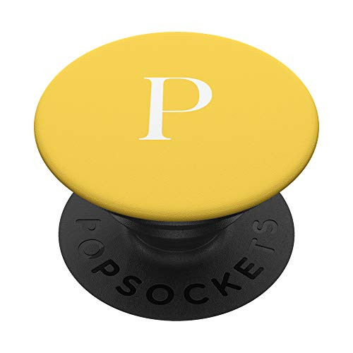 Letter P Cute Initial P Mustard Yellow Gift PopSockets Grip and Stand for Phones and Tablets