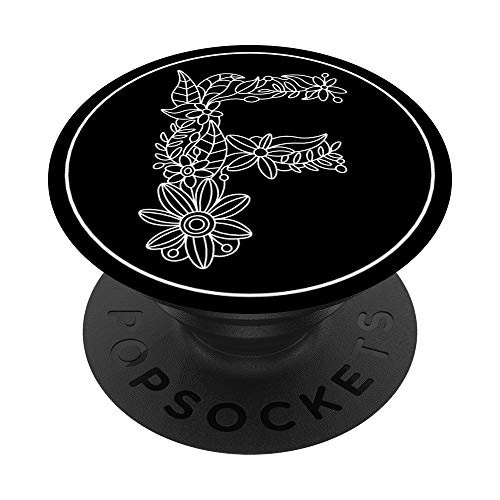 Monogram F Initial F Letter F Personalized Gifts Women PopSockets PopGrip Swappable Grip for Phones   Tablets
