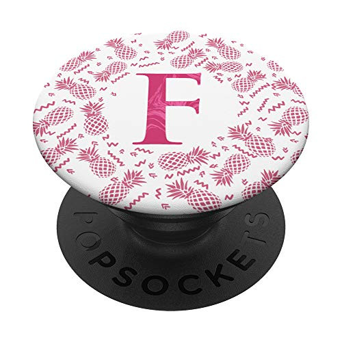 Pineapples Letter F Initials Monogram PopSockets Grip and Stand for Phones and Tablets