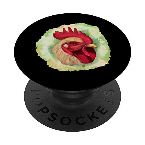 Watercolor Chicken Head Farmer Gift Chicken PopSockets Grip and Stand for Phones and Tablets