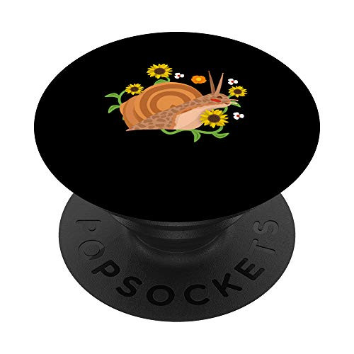 Floral Snail Sunflowers Slug Gift Snail PopSockets PopGrip Swappable Grip for Phones   Tablets