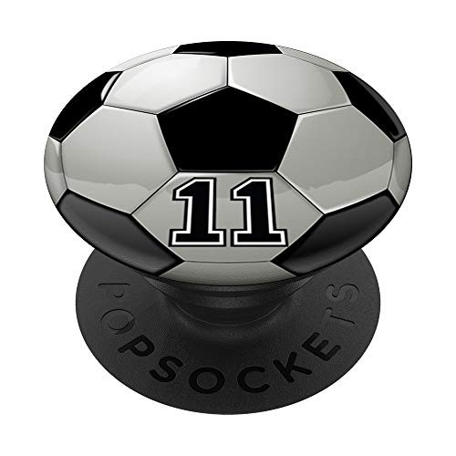 Soccer Player Number No 11 Football Ball Pop Socket PopSockets Grip and Stand for Phones and Tablets