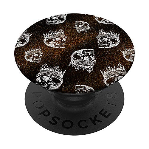 Halloween Design King Skeleton Skull Bone Head Orange Phone PopSockets Grip and Stand for Phones and Tablets