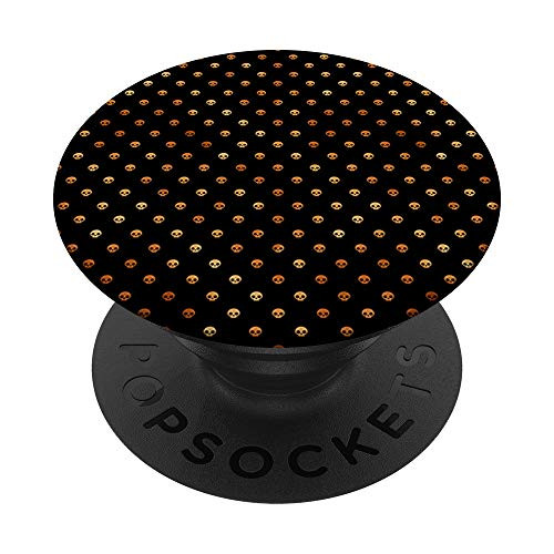 Halloween Skeleton Head Pattern Vintage Design Black Phone PopSockets Grip and Stand for Phones and Tablets