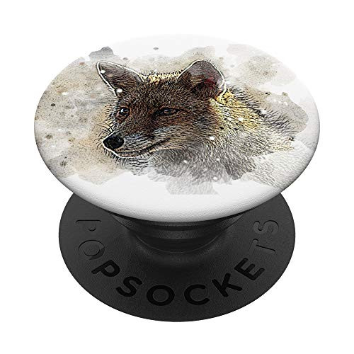 Beautiful Red Fox head watercolor artwork PopSockets Grip and Stand for Phones and Tablets