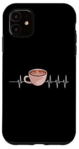 iPhone 11 Coffee Lover Gift Coffee Cup Heartbeat EKG Case