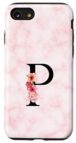 iPhone SE 2020  7  8 Letter P Floral Monogram Flower Initial Personalized Gift Case