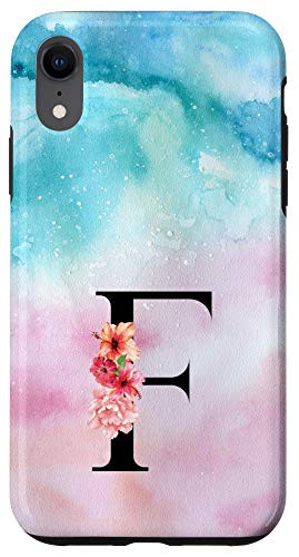 iPhone XR Letter F Floral Monogram Flower Initial Personalized Gift Case