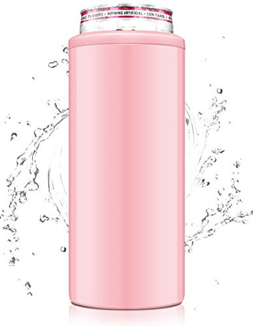 SENSIVO 12oz Triple Insulated Skinny Can Cooler Double-Walled Stainless Steel Drink Holder for Slim Beer Hard Seltzer Slim Can Coozie for Tall Skinny Cans - Blush SENSIVO 12oz Triple Insulated Skinny Can Cooler Double-Walled Stainless Steel Drink Holder for Slim Beer Hard Seltzer Slim Can Coozie for Tall Skinny Cans - Blush
