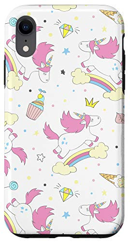 iPhone XR Cute Unicorns Pink Cupcake Rainbow Girly Case