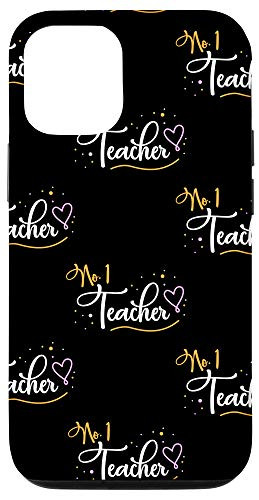 iPhone 1212 Pro Number 1 Teacher Back to School Gift Black Scatter Case