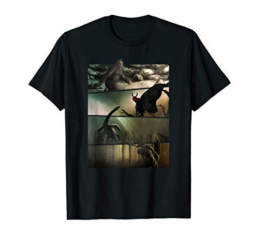 Bigfoot Mothman Nessie Wendigo Original Cryptid Artwork T-Shirt