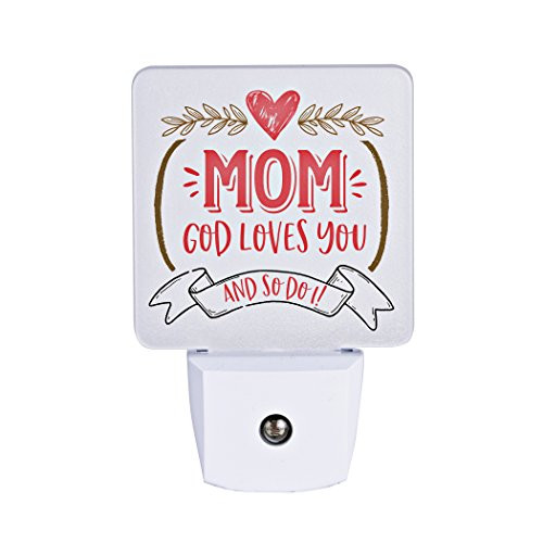 Dexsa Plug in LED Night Light - Automatic and Safe, Illuminates and Adds The Perfect Touch to Any Room | Let Your Light Shine Nightlight - Mom, God Loves You and so do I!