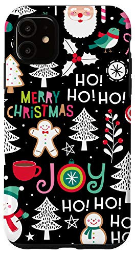 iPhone 11 Merry Christmas Joy Love Mistletoe Cupcake Santa Xmas Phone Case