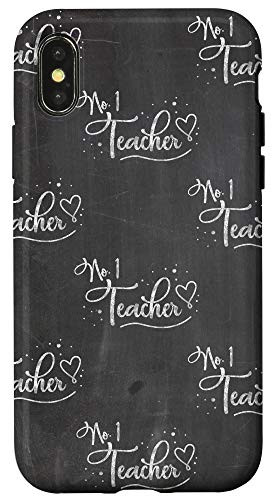 iPhone XXS Number 1 Teacher Back to School Gift Chalkboard Case