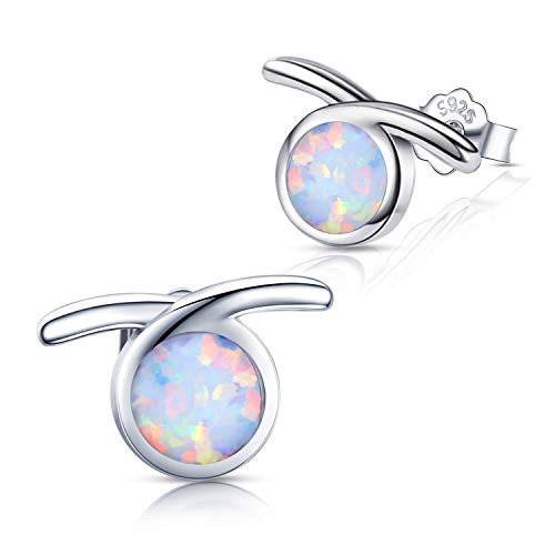 Natural Opal Earrings for Women 925 Sterling Silver Hypoallergenic Earrings Studs Tiny Small Stud Earrings for Women 6mm opal Jewelry for Women Natural Opal Earrings for Women 925 Sterling Silver Hypoallergenic Earrings Studs Tiny Small Stud Earrings for Women 6mm opal Jewelry for Women