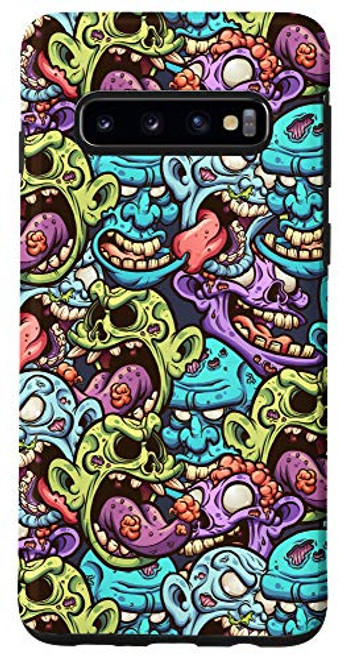 Galaxy S10 Zombie Heads Pattern Creepy Funny Halloween Case Galaxy S10 Zombie Heads Pattern Creepy Funny Halloween Case