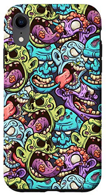 iPhone XR Zombie Heads Pattern Creepy Funny Halloween Case iPhone XR Zombie Heads Pattern Creepy Funny Halloween Case