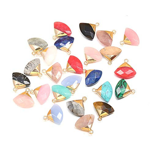 Wholesale Natural Stone Pendants Charms Fan Shaped Faceted Crystal Quartz Stone Charms Pendants Jade Turquoise Agate Semi Precious Pendants for Bracelet Necklace Jewelry Making DIY Mix Style 5pcs Wholesale Natural Stone Pendants Charms Fan Shaped Faceted Crystal Quartz Stone Charms Pendants Jade Turquoise Agate Semi Precious Pendants for Bracelet Necklace Jewelry Making DIY Mix Style 5pcs