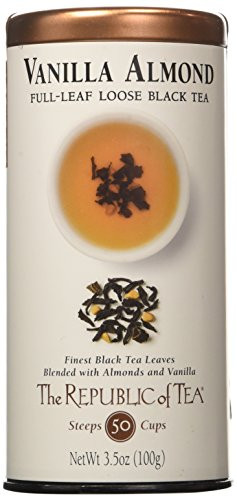 The Republic of Tea Premium Full-Leaf Black Tea 3_5 Ounces  50-60 Cups Vanilla Almond