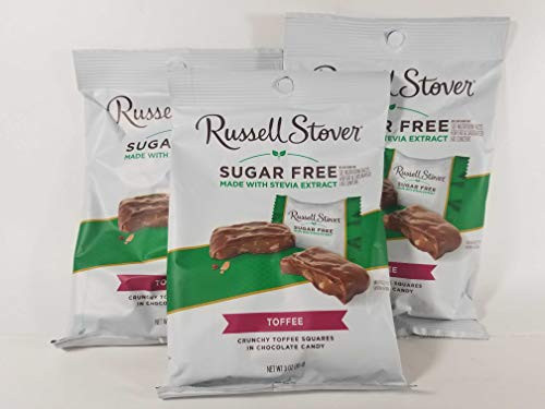 Russell Stover Sugar Free Toffee Squares 3oz Pack of 3