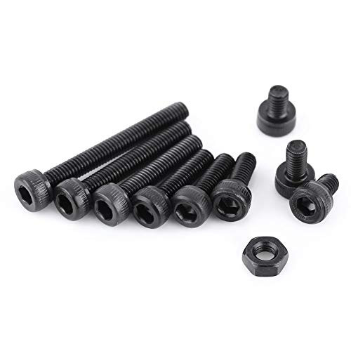 M3 Alloy Steel Hex Socket Head Cap Screws Nuts Assortment Kit 280PcsBox M3 Cap Head Hex Socket Bolt Screw Nut Metric Machine Fastener Assortment Set
