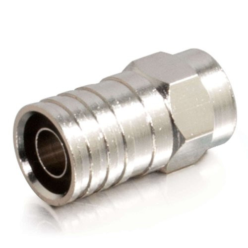 C2G 41088 RG6 Quad Hex Crimp F-Type Connector Multipack 50 Pack TAA Compliant Brass