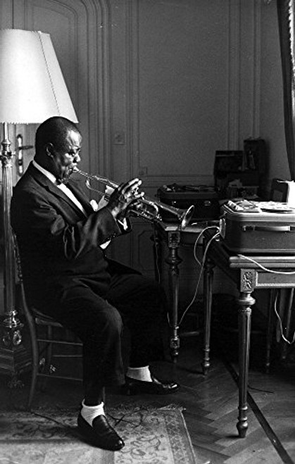 Louis Armstrong playing a trumpet Photo Print 8 x 10