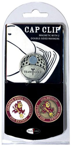 Team Golf NCAA Arizona State Sun Devils Golf Cap Clip with 2 Removable Double-Sided Enamel Magnetic Ball Markers Attaches Easily to Hats