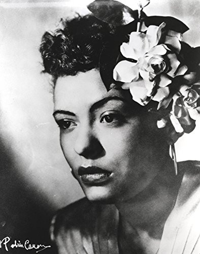 Billie Holiday Close Up Portrait with Floral Accessories Photo Print 8 x 10