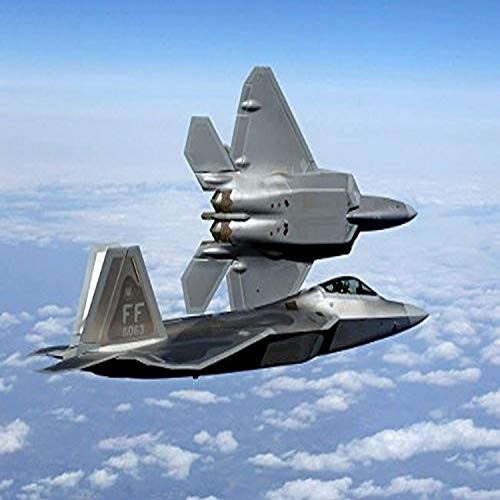 Two F-22A Raptors in flight Poster Print by Stocktrek Images 17 x 11