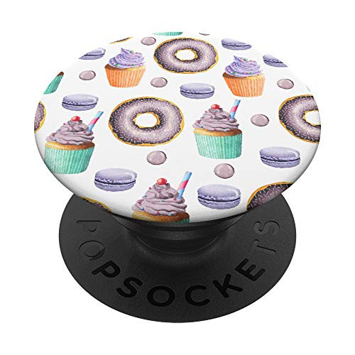 Cupcake and Donut Cute Vintage Pattern PopSockets Grip and Stand for Phones and Tablets
