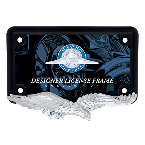 United Pacific Industries 50124 ChromeBlack Eagle Motorcycle License Plate Frame