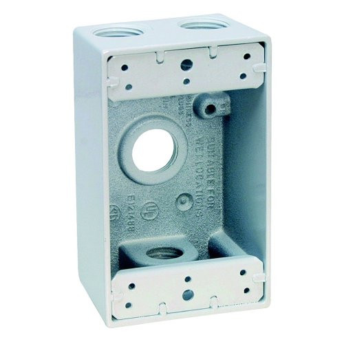 Sigma Electric 14251WH 1/2-Inch 4 Hole 1-Gang Box, White