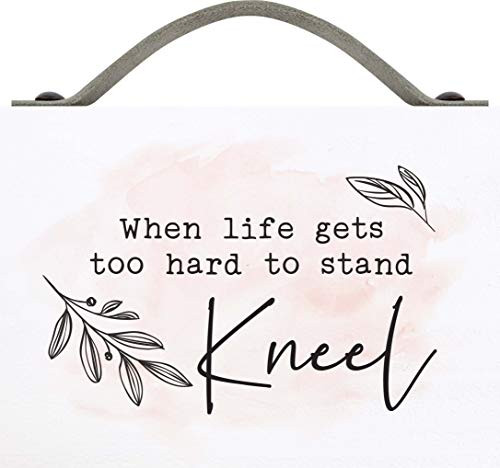 P_ Graham Dunn Life Hard Kneel Classic White 7_25 x 5_5 Pine Wood Tabletop Word Block Sign