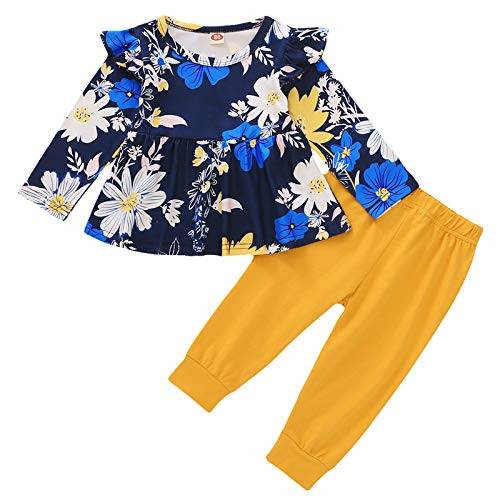 Girls Clothes Toddler Clothes Ruffle Long Sleeve Tops  Pants Autumn Winter Outfits Sets 6-12 Months