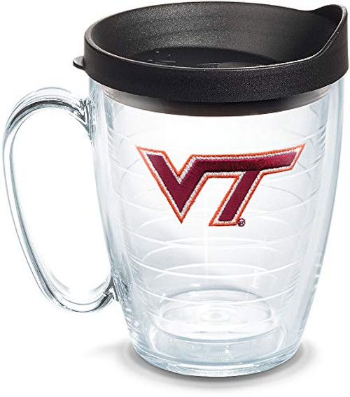 Tervis Virginia Tech Hokies Logo Tumbler with Emblem and Black Lid 16oz Mug Clear Tervis Virginia Tech Hokies Logo Tumbler with Emblem and Black Lid 16oz Mug Clear