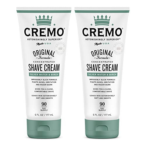 Cremo Barber Grade Silver Water Birch Shave Cream Astonishingly Superior Ultra-Slick Shaving Cream Fights Nicks Cuts and Razor Burn 6 Oz 2-Pack Cremo Barber Grade Silver Water Birch Shave Cream Astonishingly Superior Ultra-Slick Shaving Cream Fights Nicks Cuts and Razor Burn 6 Oz 2-Pack