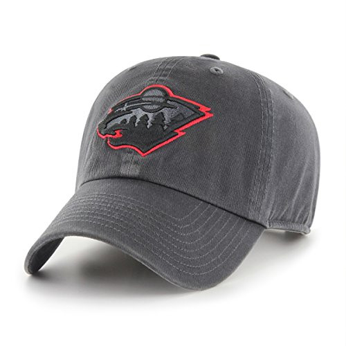 OTS NHL Minnesota Wild Mens Challenger Adjustable Hat Dark Charcoal One Size